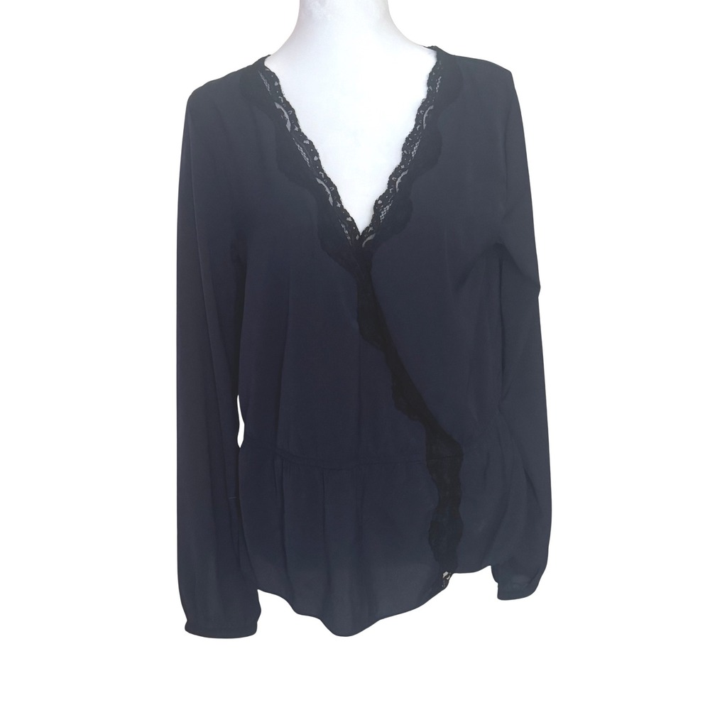 Abercrombie & Fitch Peplum Blouse Long Sleeve V-Neck Top Excellent